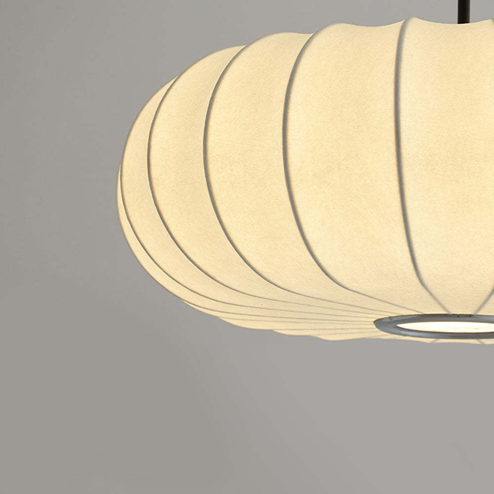Close-up of Renée Round Fabric Pendant Light