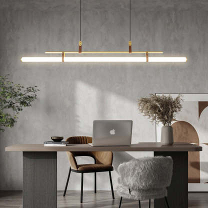 Edge Modern Linear Pendant Light above a Desk