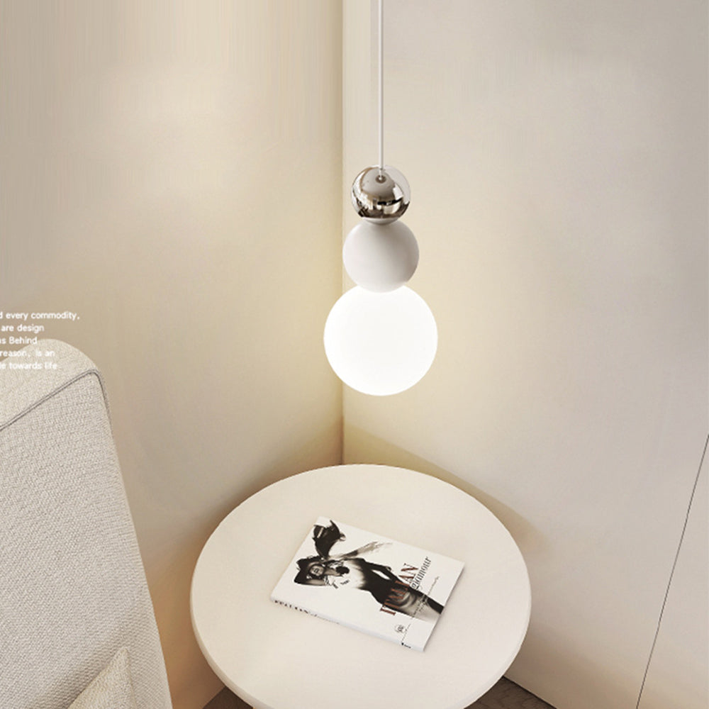 Morandi Bauhaus pendant light illuminating bedroom scene