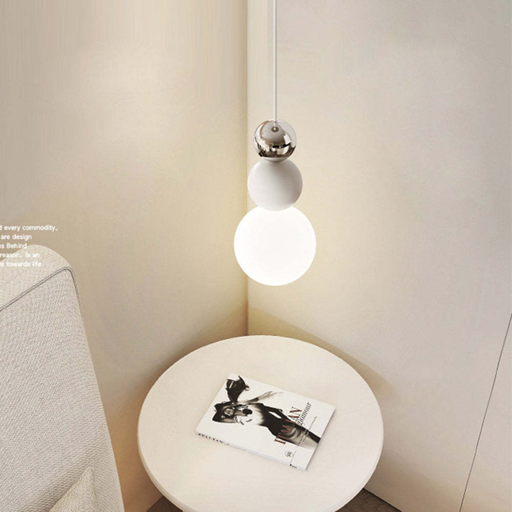 Morandi Bauhaus pendant light illuminating bedroom scene