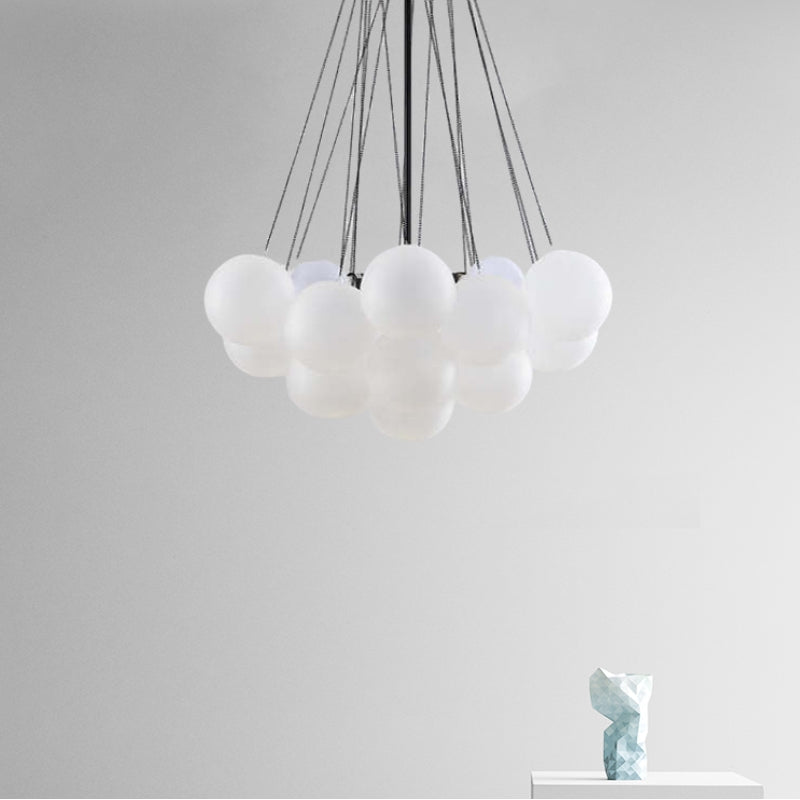 White Valentina Glass Globe Pendant Light - Modern Lighting Valentina Glass Globe Pendant Light Bubble