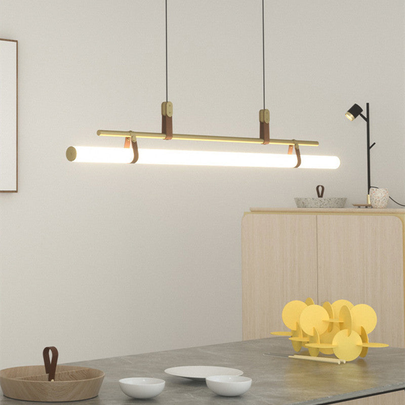 Edge Linear Pendant Light over dining table, Las Sola
