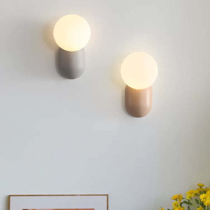 Hailie LED Wall Lamps: Resin and Glass Design