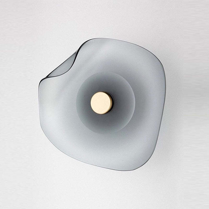 Veta Flower Design Gray Glass Wall Lamp