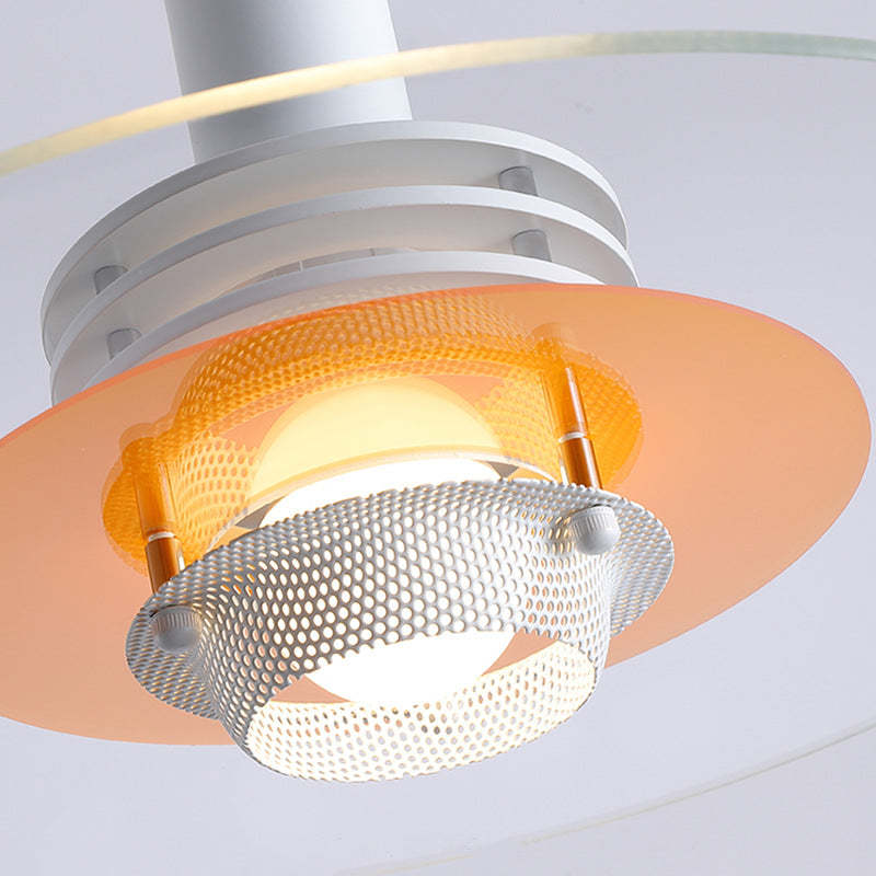 Hailie Minimalism LED Pendant Light, orange and white design