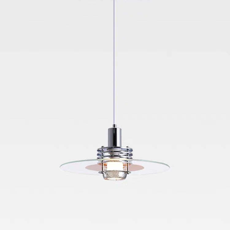 Minimalist plate-shaped LED pendant light for bedroom