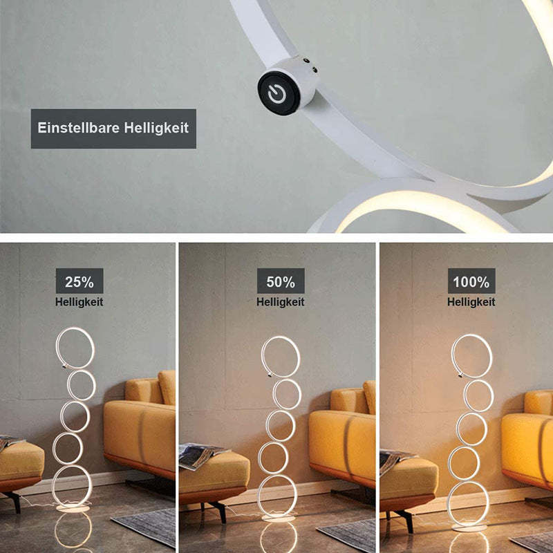 Arisha floor lamp: adjustable brightness, modern lighting.