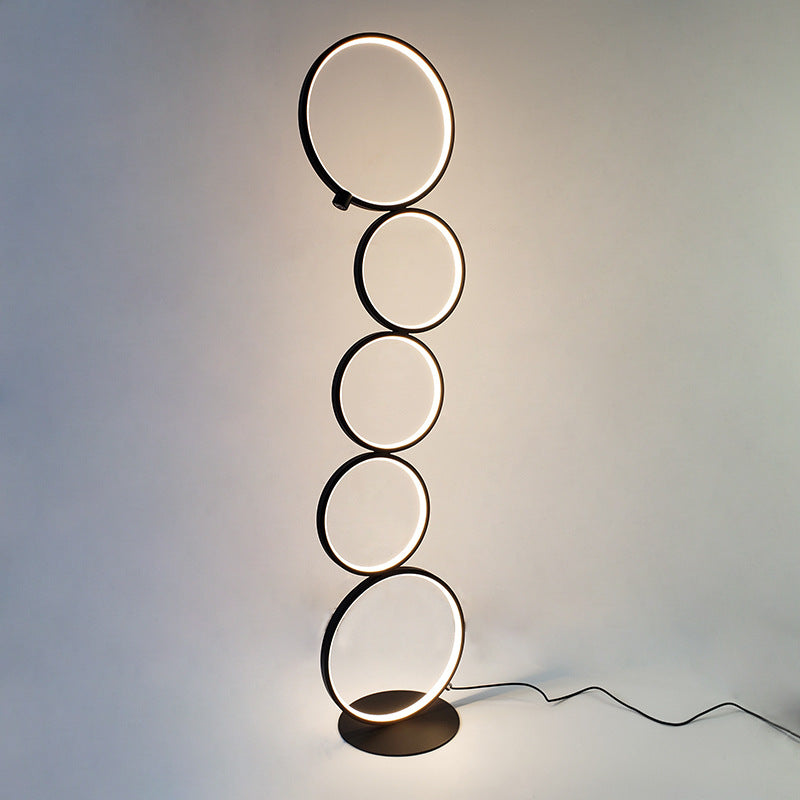 Arisha multi-ring floor lamp. Modern lighting fixture.