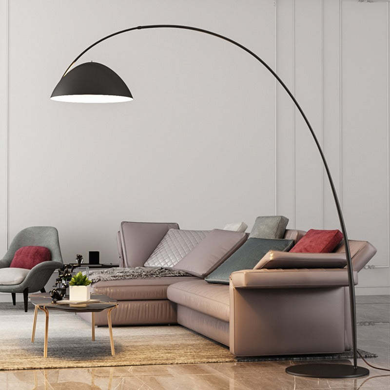 Avi Modern Floor Lamp over sofa. Las Sola Artistic Lighting.
