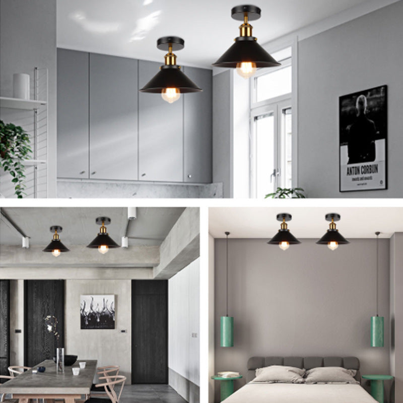 Alessio Industrial Ceiling Light in multiple interior settings