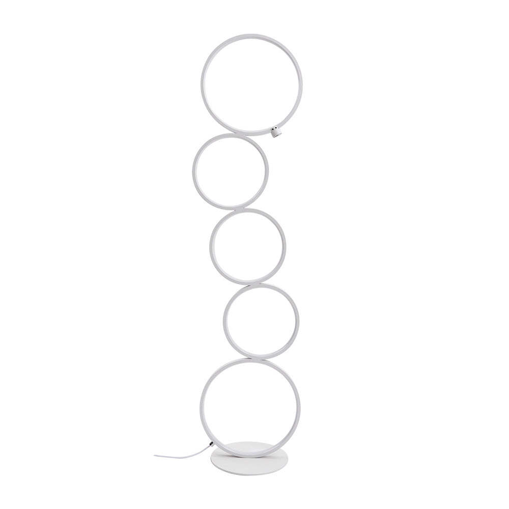 White Arisha Multi-Ring Floor Lamp. Modern Art Lighting