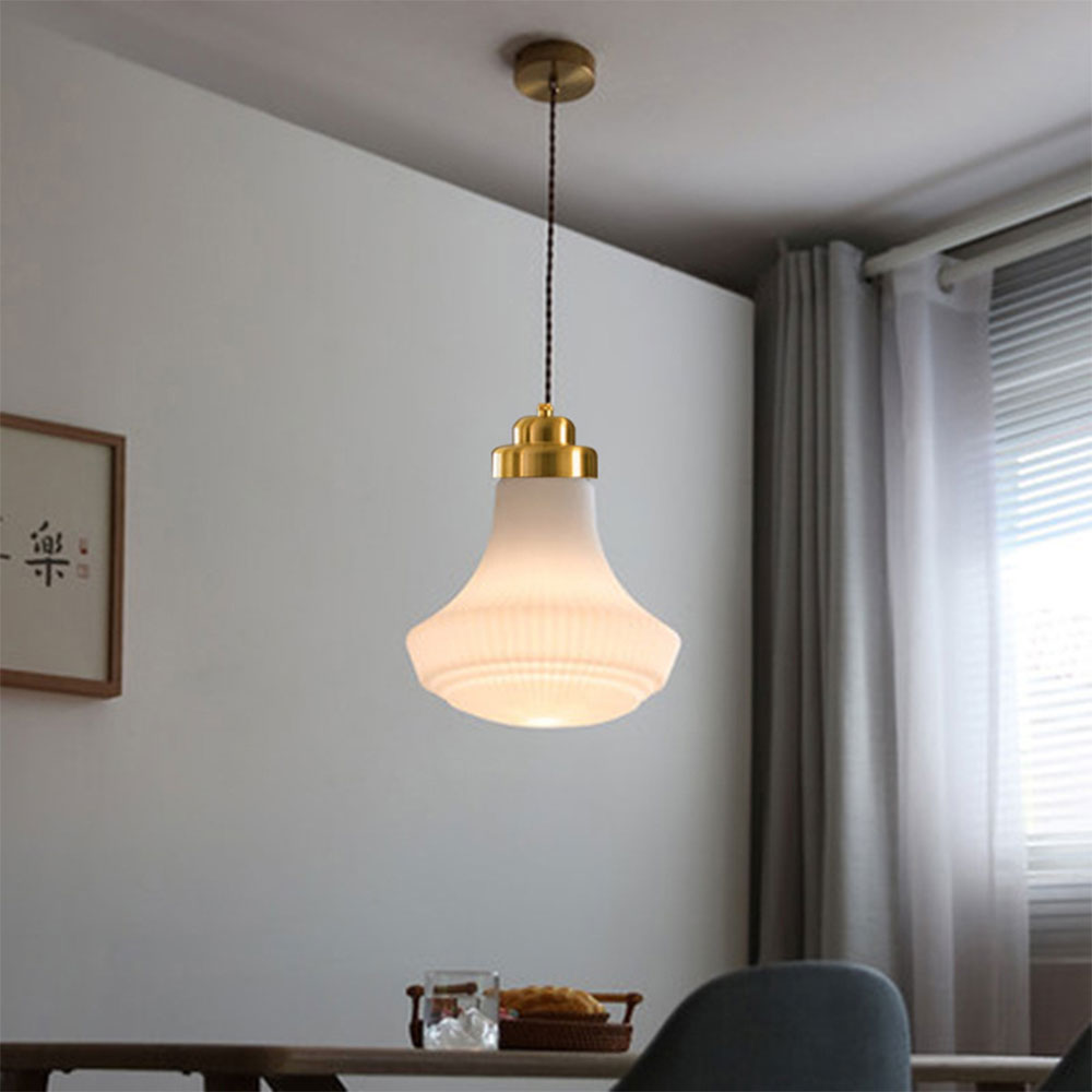 Hailie Retro Pendant Light hanging in dining room
