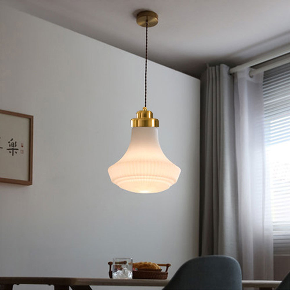Hailie Retro Pendant Light hanging in dining room
