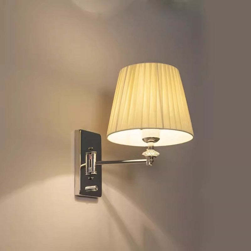 Renée Modern LED Wall Lamp with Fabric Shade on the wall