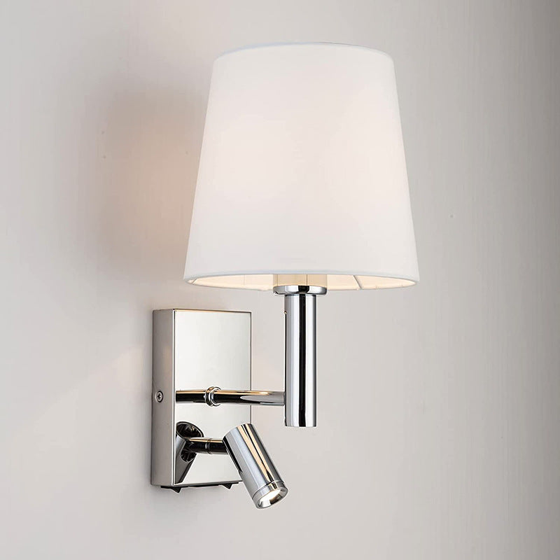 Renée Wall Lamp with Adjustable Reading Light, Metal and Fabric