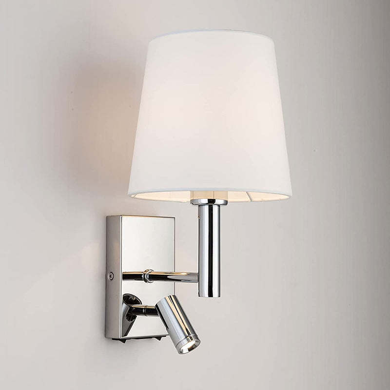 Renée Wall Lamp with Adjustable Reading Light, Metal and Fabric