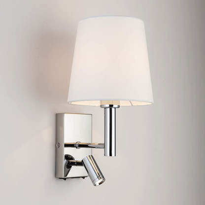 Renée Wall Lamp with Adjustable Reading Light, Metal and Fabric