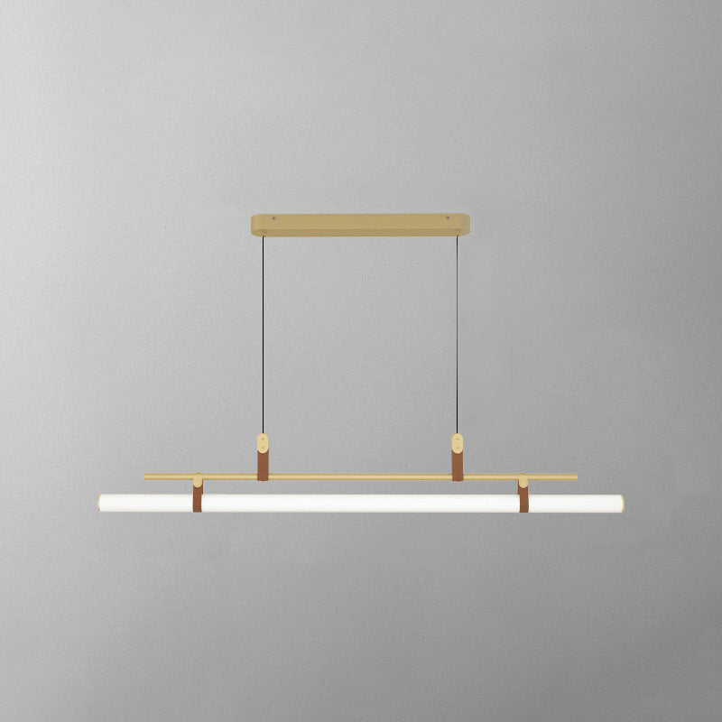 Las Sola Edge linear pendant light. Modern metal lighting.