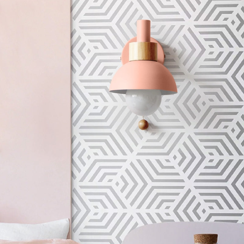Morandi Modern LED Wall Lamp in pink, Bedroom Lighting