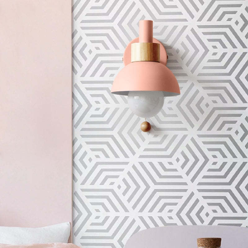 Morandi Modern LED Wall Lamp in pink, Bedroom Lighting
