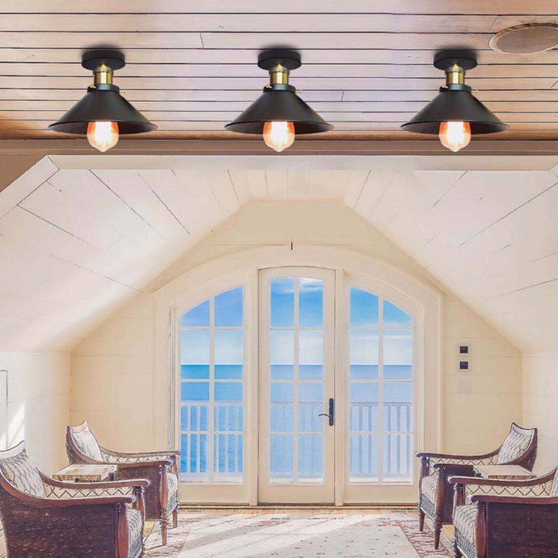 Industrial metal ceiling lights in living room, Alessio lighting