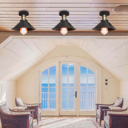 Industrial metal ceiling lights in living room, Alessio lighting