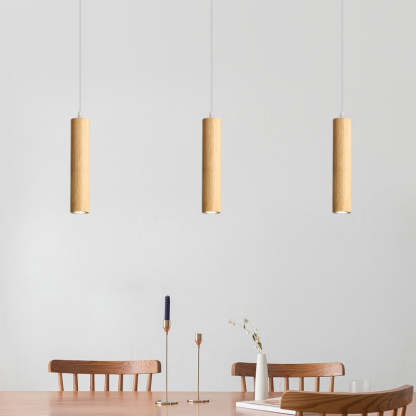 Dining room featuring Ozawa wood pendant lighting