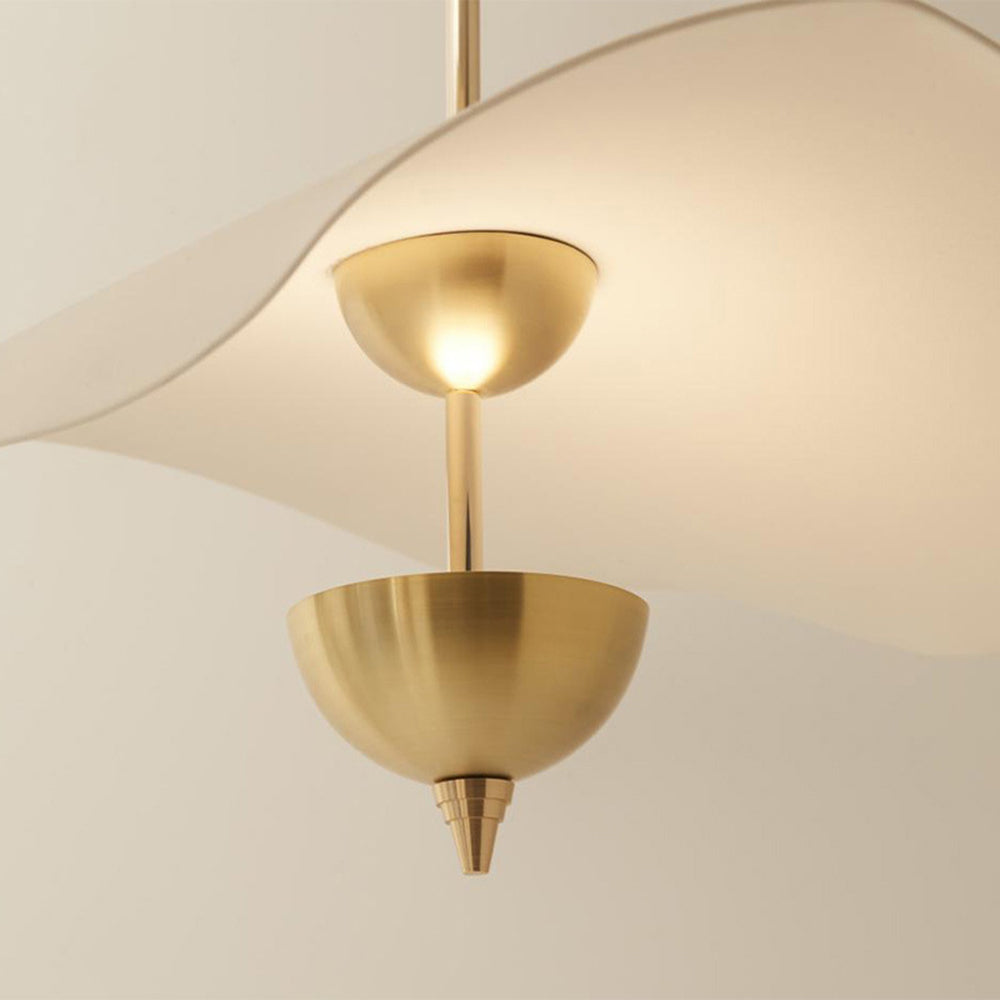 Cairns Pendant Light: Gold metal and acrylic detail
