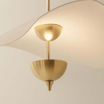 Cairns Pendant Light: Gold metal and acrylic detail
