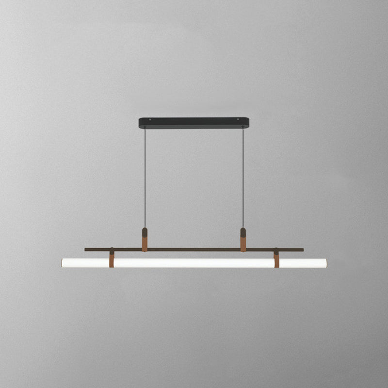 Las Sola Edge linear pendant light. Modern metal lighting.