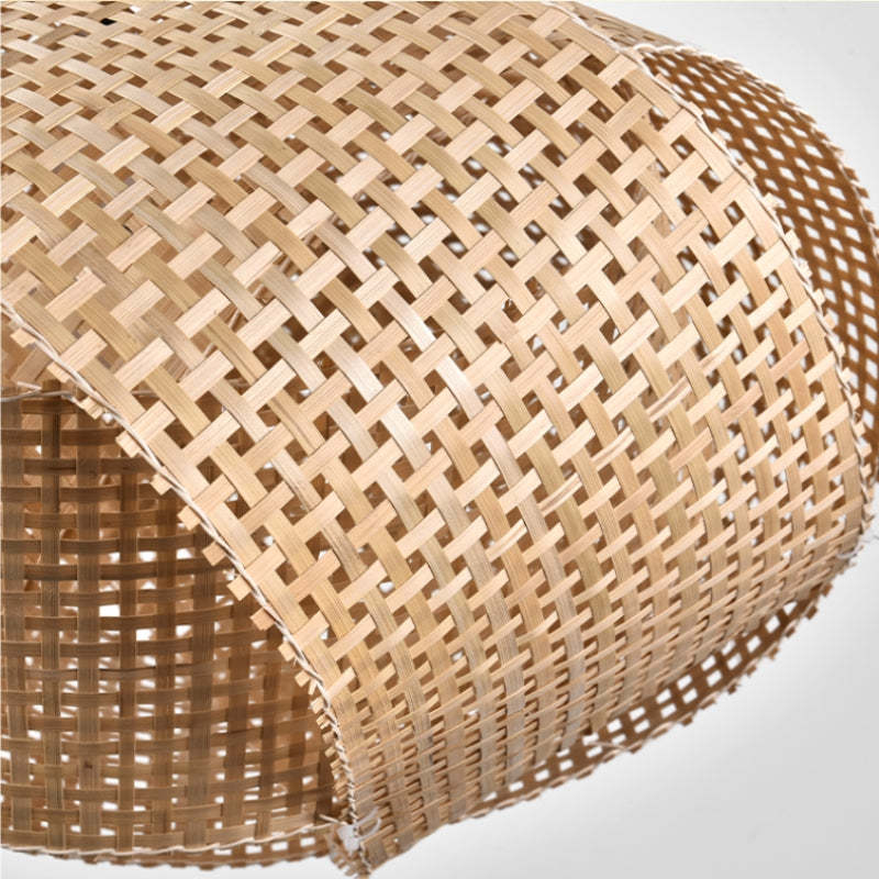 Close-up of Rattan Weave Pendant Light Shade