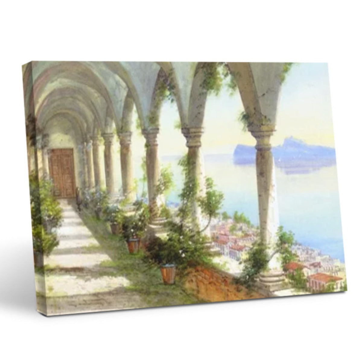 Capri Island painting, vintage wall art print for living room