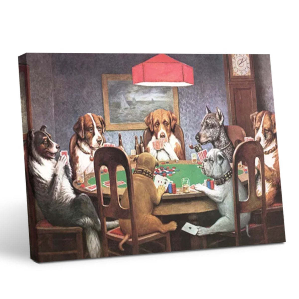Dogs Playing Poker Oil Painting Print, Decorative Wall Art