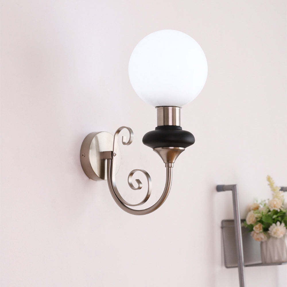 Valentina Vintage Metal Glass Wall Lamp in Bedroom