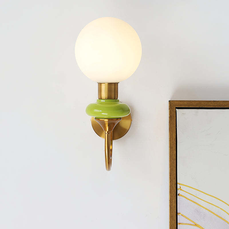 Valentina Green and Brass Wall Lamp