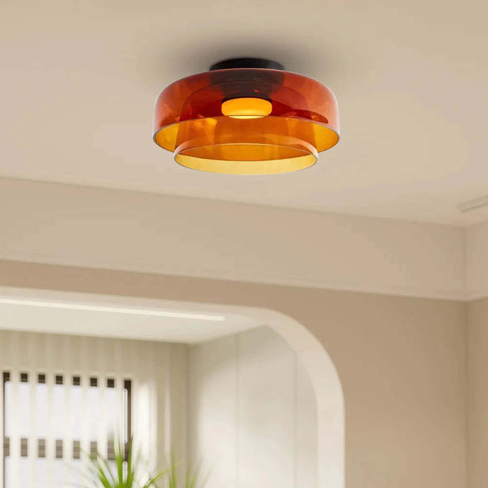 Morandi Orange Glass Flush Mount Ceiling Light