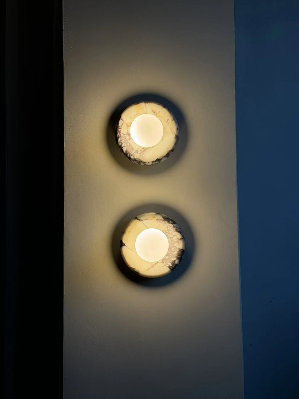 Elif Modern Round Marble Wall Light Shades Bedroom Living Room