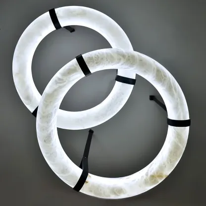 Jade Vintage Unusual Alabaster Leather Pendant Light Living Dining Room