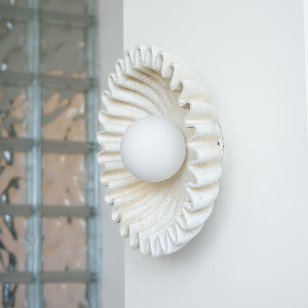 Elif marble wall lamp, sculptural lighting design