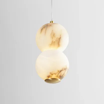 Jade Modern Round Metal Alabaster Pendant Light Shades Bedroom