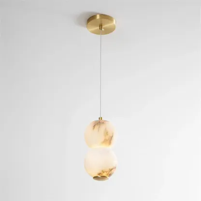 Jade Modern Round Metal Alabaster Pendant Light Shades Bedroom