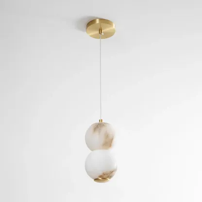 Jade Modern Round Metal Alabaster Pendant Light Shades Bedroom