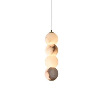 Jade Modern Round Metal Alabaster Pendant Light Shades Bedroom