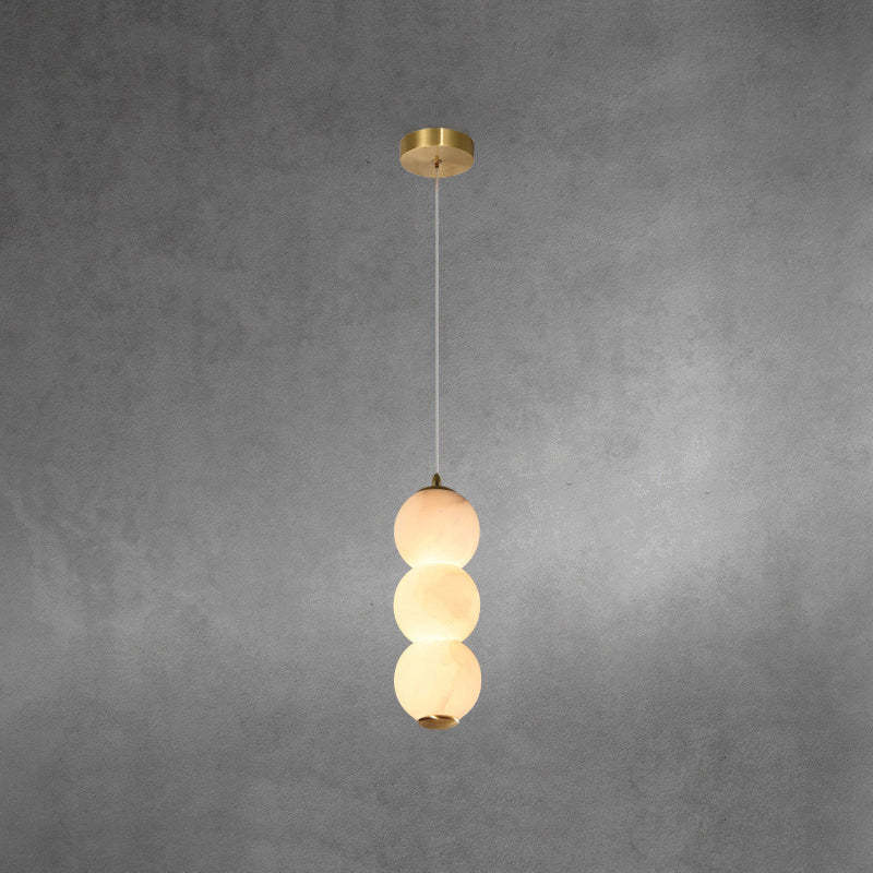 Jade Modern Round Metal Alabaster Pendant Light Shades Bedroom