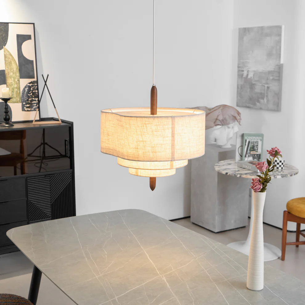 Renée Modern Pebble Fabric Pendant Light Bedroom Dining Room