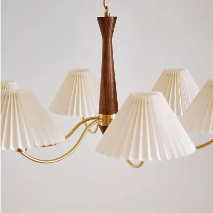 Valentina Vintage Pleated Fabric Chandelier Shades  Living Dining Room