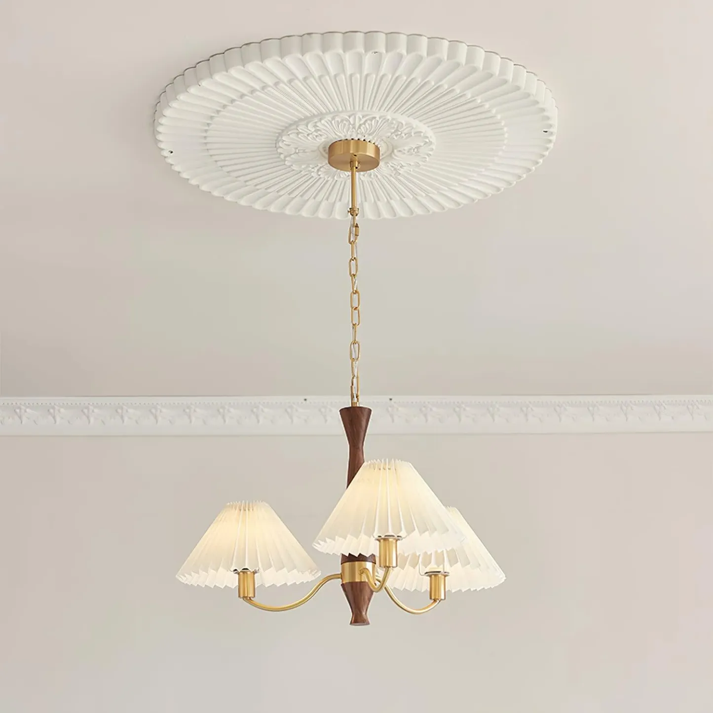 Valentina Vintage Pleated Fabric Chandelier Shades Living Dining Room