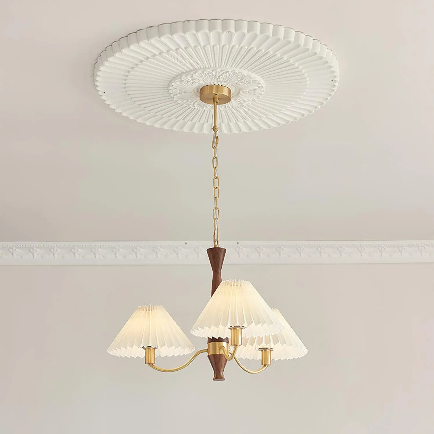 Valentina Vintage Pleated Fabric Chandelier Shades Living Dining Room