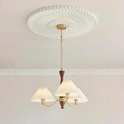 Valentina Vintage Pleated Fabric Chandelier Shades  Living Dining Room