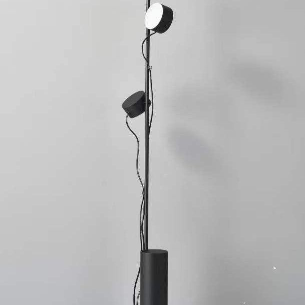 Las Sola Avi Floor Lamp. Cylindrical modern metal lighting.